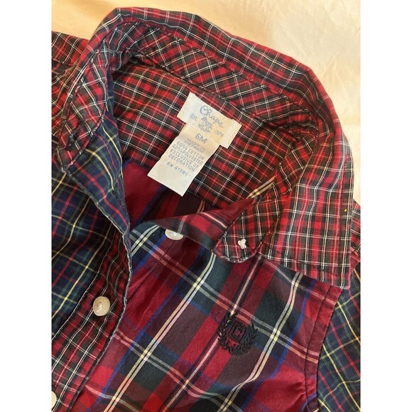 Chaps Flannel Shirt Long Sleeve Oxford Button Up Plaid Baby Boy 6 Months - Picture 3 of 3